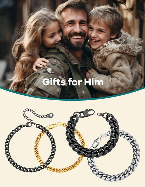 Load image into Gallery viewer, Men Chain Bracelet Cuban Stainless Steel Curb Bracelet 6MM 8.3 Inch Wrist Bracelet Mens Silver Jewelry
