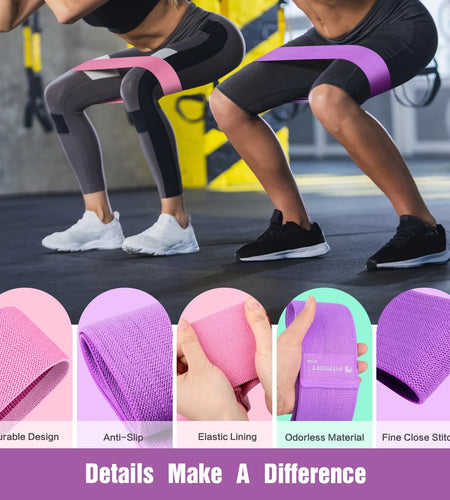 Resistance Bands for Legs and Butt Exercise Bands - Non Slip Elastic Booty Bands, 3 Levels Workout Bands Women Sports Fitness Band for Squat Glute Hip Training