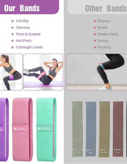 Load image into Gallery viewer, Resistance Bands for Legs and Butt Exercise Bands - Non Slip Elastic Booty Bands, 3 Levels Workout Bands Women Sports Fitness Band for Squat Glute Hip Training
