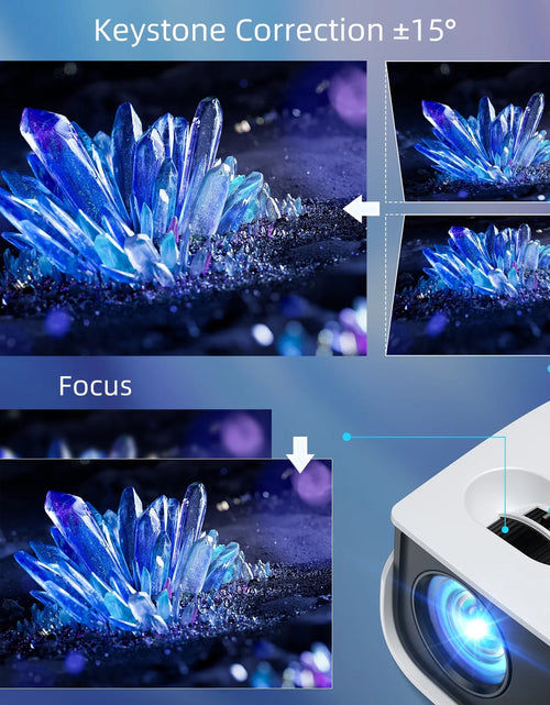 Load image into Gallery viewer, 1080P Mini Projector with Bluetooth,Keystone Correction,Up to Support 240'' Screen
