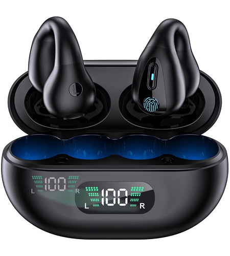 Open Ear Bluetooth Headphones Wireless Clip-On Earbuds for Iphone Android,Bluetooth 5.3 Sport Earbud for Running,Sports,Workouts,Business