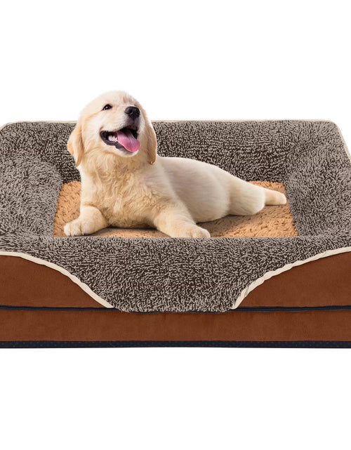 Load image into Gallery viewer, Dog Beds for Large Medium Small Dogs Orthopedic Pet Bed Sofa Supportive Egg Crate Foam Animal Couch with Removable Washable Cover Non Skid Bottom S to XL
