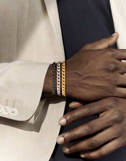 Load image into Gallery viewer, Men Chain Bracelet Cuban Stainless Steel Curb Bracelet 6MM 8.3 Inch Wrist Bracelet Mens Silver Jewelry
