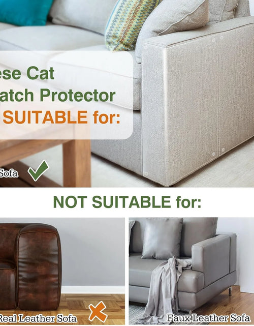 Load image into Gallery viewer, Cat Scratch Furniture Protector Tape,Cat Scratch Deterrent Tape, Cat Furniture Protectors Tape, Couch Corner Cat Scratch Protector for Furniture with 60 PCS Upholstery Pins-10 Pack, White
