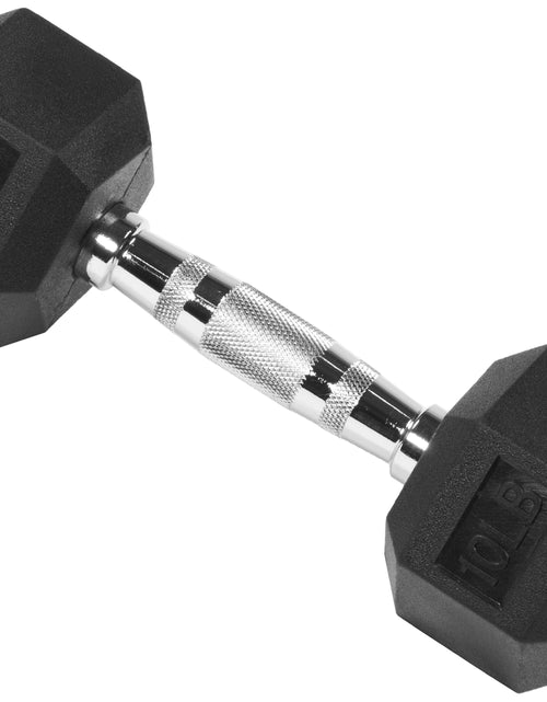 Load image into Gallery viewer, Rubber Encased Hex Dumbbell, Black, 10 Lb
