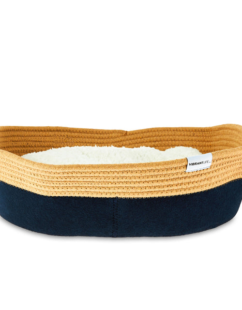 Load image into Gallery viewer, Oval Woven Felt Rope Cat Bed, with Catnip, Multicolored, 19"
