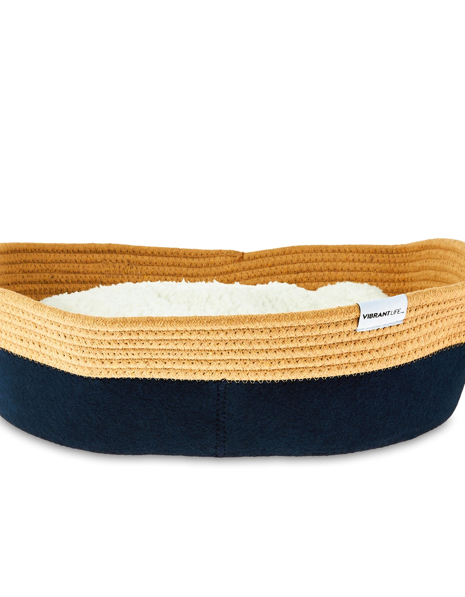 Oval Woven Felt Rope Cat Bed, with Catnip, Multicolored, 19"