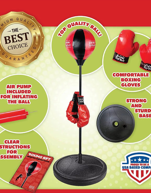 Load image into Gallery viewer, Kids Freestanding Speed Bag, 15", 2.2 Lb, Red &amp; Black
