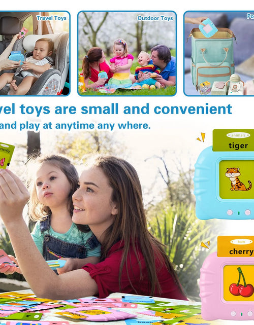 Load image into Gallery viewer, Talking Flash Cards Speech Therapy Toys-224 Sight Words Montessori Preschool Educational Learning Pocketspeech Development Toy for Toddler, Learning Pocket Speech Audible Flashcards (Blue)
