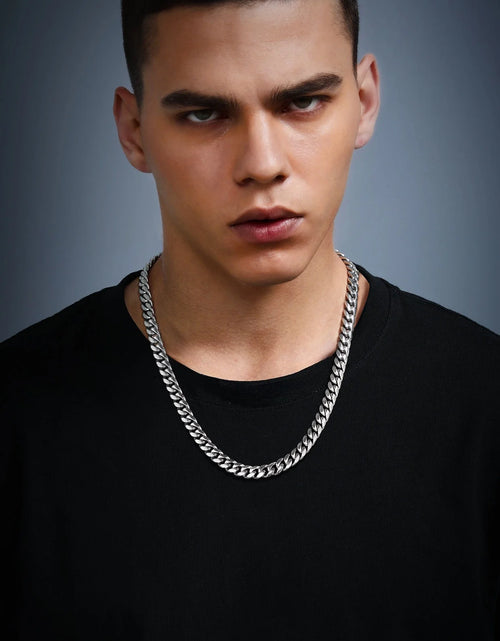 Load image into Gallery viewer, Men'S Stainless Steel Cuban Link Chain Necklace 10MM 18Inch Hip Hop Jewelry
