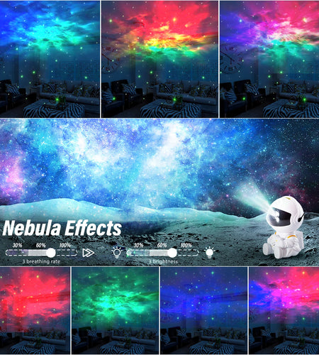 Astronaut Projector Night Light, Star Projector Galaxy Night Light, Astronaut Starry Nebula Ceiling LED Lamp with Timer and Remote, Gift for Kids Adults for Bedroom, Christmas, Birthdays, White