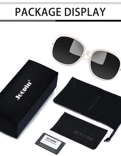 Load image into Gallery viewer, Polarized Sunglasses for Women Trendy Sparkling Oversized Big Composite Frame Shades (Light Beige)
