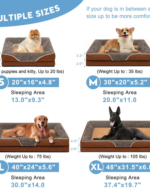 Load image into Gallery viewer, Dog Beds for Large Medium Small Dogs Orthopedic Pet Bed Sofa Supportive Egg Crate Foam Animal Couch with Removable Washable Cover Non Skid Bottom S to XL
