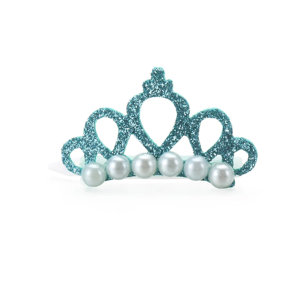 Pet Small Dogs Cat Faux Pearl Crown Shape Bows Hair Clips Head Decoration for Pets Puppy Hairpins Decor Grooming Accessoires