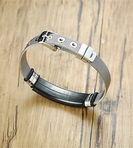 English Inspirational Gifts for Men, Stainless Steel Adjustable Bible Cross Bracelet