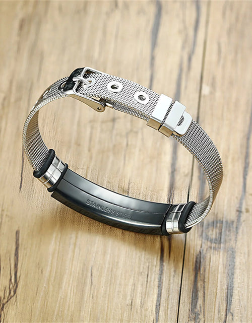 Load image into Gallery viewer, English Inspirational Gifts for Men, Stainless Steel Adjustable Bible Cross Bracelet
