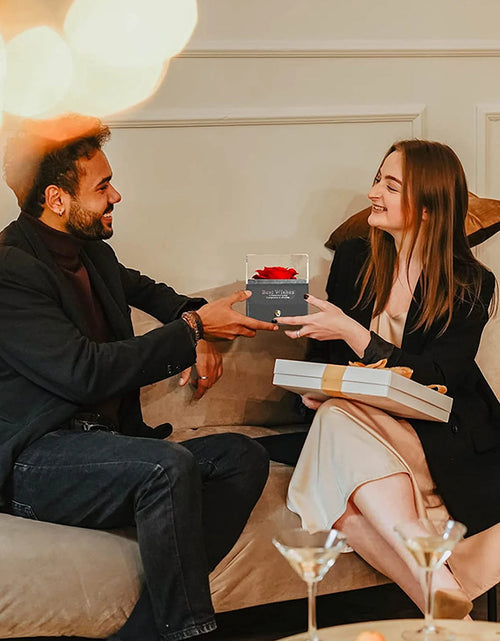 Load image into Gallery viewer, Preserved Red Real Rose with I Love You Necklace in 100 Languages -Eternal Flowers Rose Gifts for Mom Wife Girlfriend Her on Christmas Valentines Day Mothers Day Anniversary Birthday Gifts for Women
