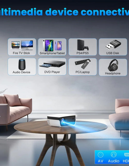 Load image into Gallery viewer, 1080P Mini Projector with Bluetooth,Keystone Correction,Up to Support 240'' Screen

