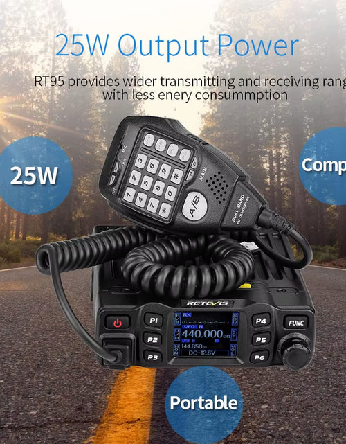 Load image into Gallery viewer, RT95 Mobile Ham Radio Two-Way Car Radio VHF UHF Dual Band Mobile Radio Station Transceiver Base Station for Camping
