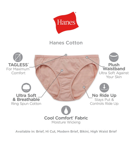 Women'S Cotton Bikini Underwear, Cool Comfort, 10-Pack Assorted 8