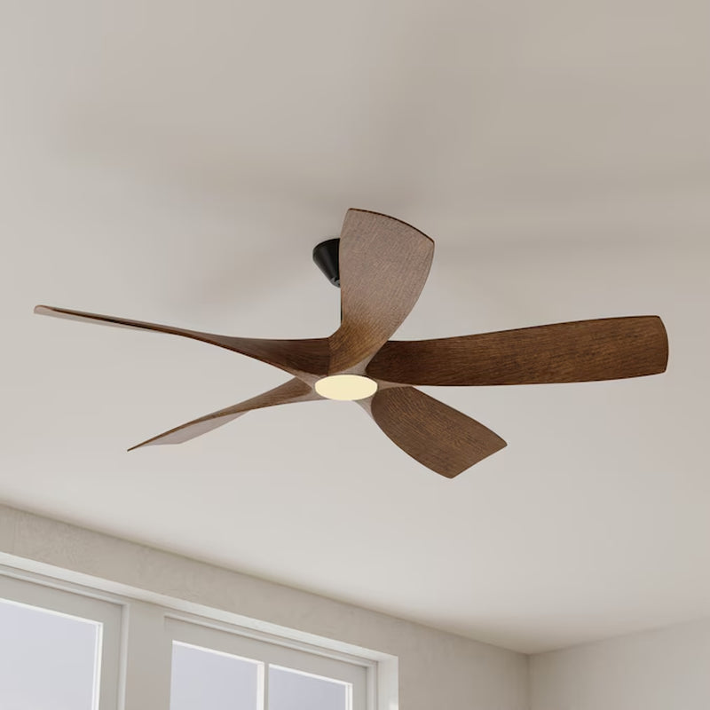Vernal 60-In Painted Nickel with Painted Nickel Blades Integrated LED Covered Outdoor Smart Propeller Ceiling Fan with Light 5 -Blade