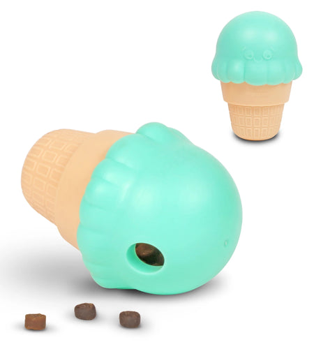Ice Cream Dog Toy Treat Dispenser, Playful Food Puzzle for Interactive Puppy Training & Birthdays
