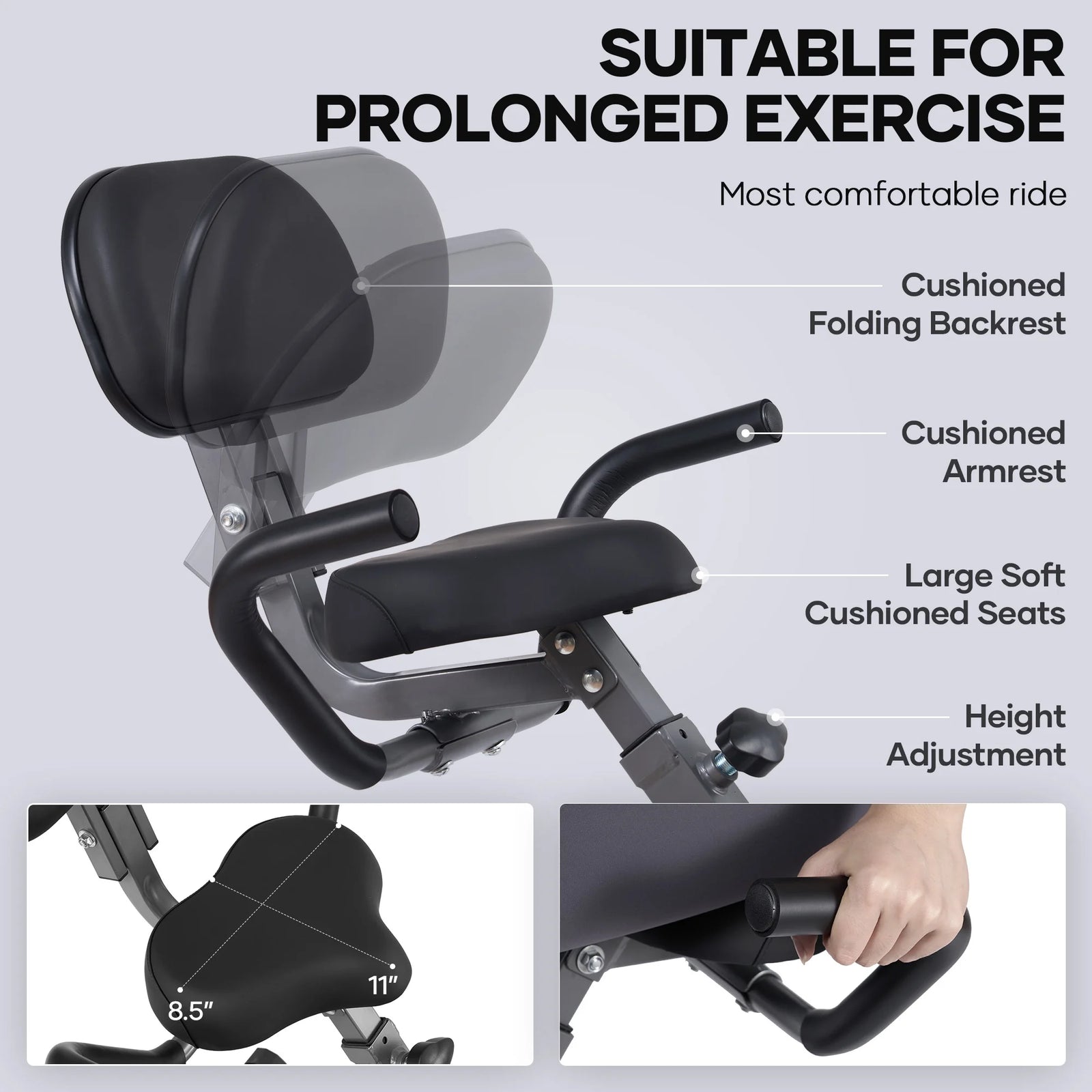 3In1 Folding Exercise Bike Magnetic Upright Bike with Pulse Sensor Indoor Cycling Stationary Exercise Bike Perfect for Home Use