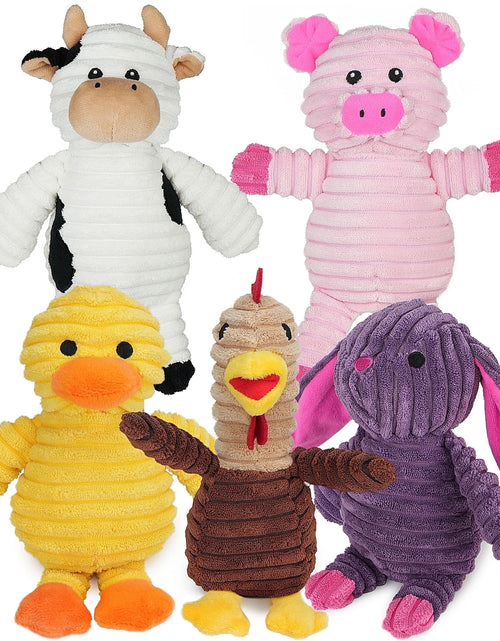 Load image into Gallery viewer, Dog Toys, 5 Pack, Squeaky Plush Dog Chew Toys Gift for Small Medium Large Dogs, Puppy
