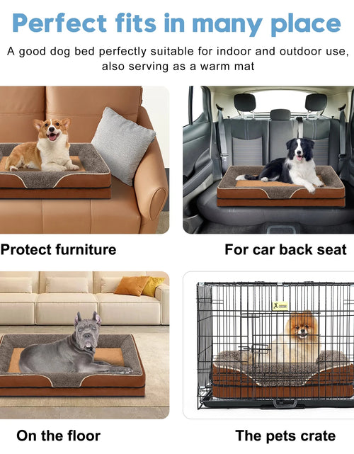Load image into Gallery viewer, Dog Beds for Large Medium Small Dogs Orthopedic Pet Bed Sofa Supportive Egg Crate Foam Animal Couch with Removable Washable Cover Non Skid Bottom S to XL
