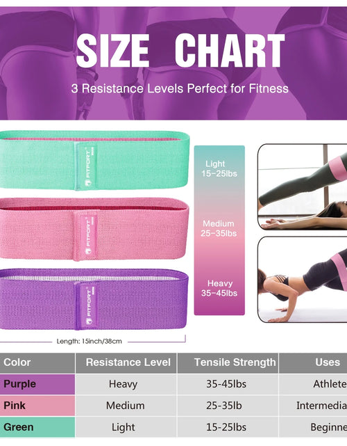 Load image into Gallery viewer, Resistance Bands for Legs and Butt Exercise Bands - Non Slip Elastic Booty Bands, 3 Levels Workout Bands Women Sports Fitness Band for Squat Glute Hip Training

