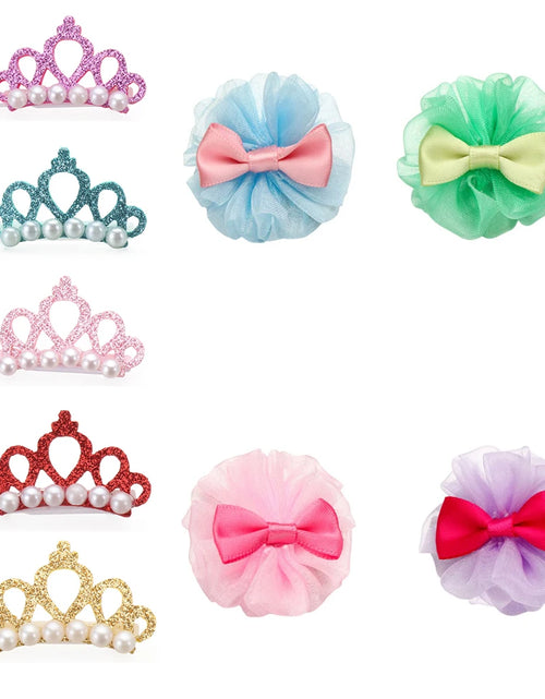 Load image into Gallery viewer, Pet Small Dogs Cat Faux Pearl Crown Shape Bows Hair Clips Head Decoration for Pets Puppy Hairpins Decor Grooming Accessoires
