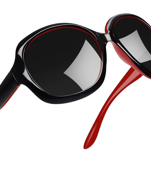 Load image into Gallery viewer, Polarized Sunglasses for Women, Ladies Oversized Sun Glasses UV Protection (Black Red)
