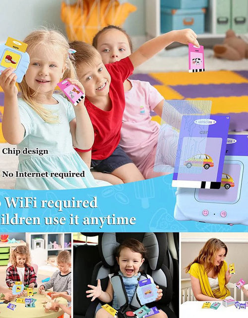 Load image into Gallery viewer, Talking Flash Cards Speech Therapy Toys-224 Sight Words Montessori Preschool Educational Learning Pocketspeech Development Toy for Toddler, Learning Pocket Speech Audible Flashcards (Blue)
