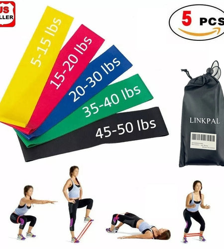 Yoga Booty Band Eco-Friendly Yoga Resistance Bands 5-Piece