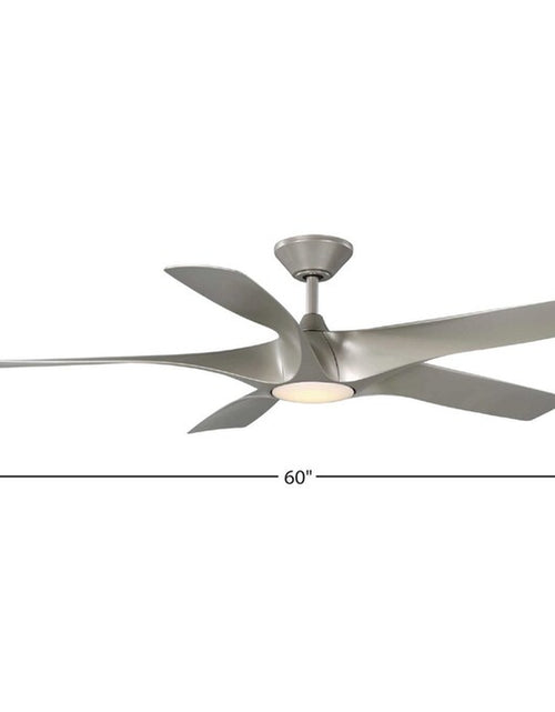 Load image into Gallery viewer, Vernal 60-In Painted Nickel with Painted Nickel Blades Integrated LED Covered Outdoor Smart Propeller Ceiling Fan with Light 5 -Blade
