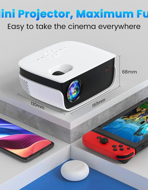 Load image into Gallery viewer, 1080P Mini Projector with Bluetooth,Keystone Correction,Up to Support 240'' Screen

