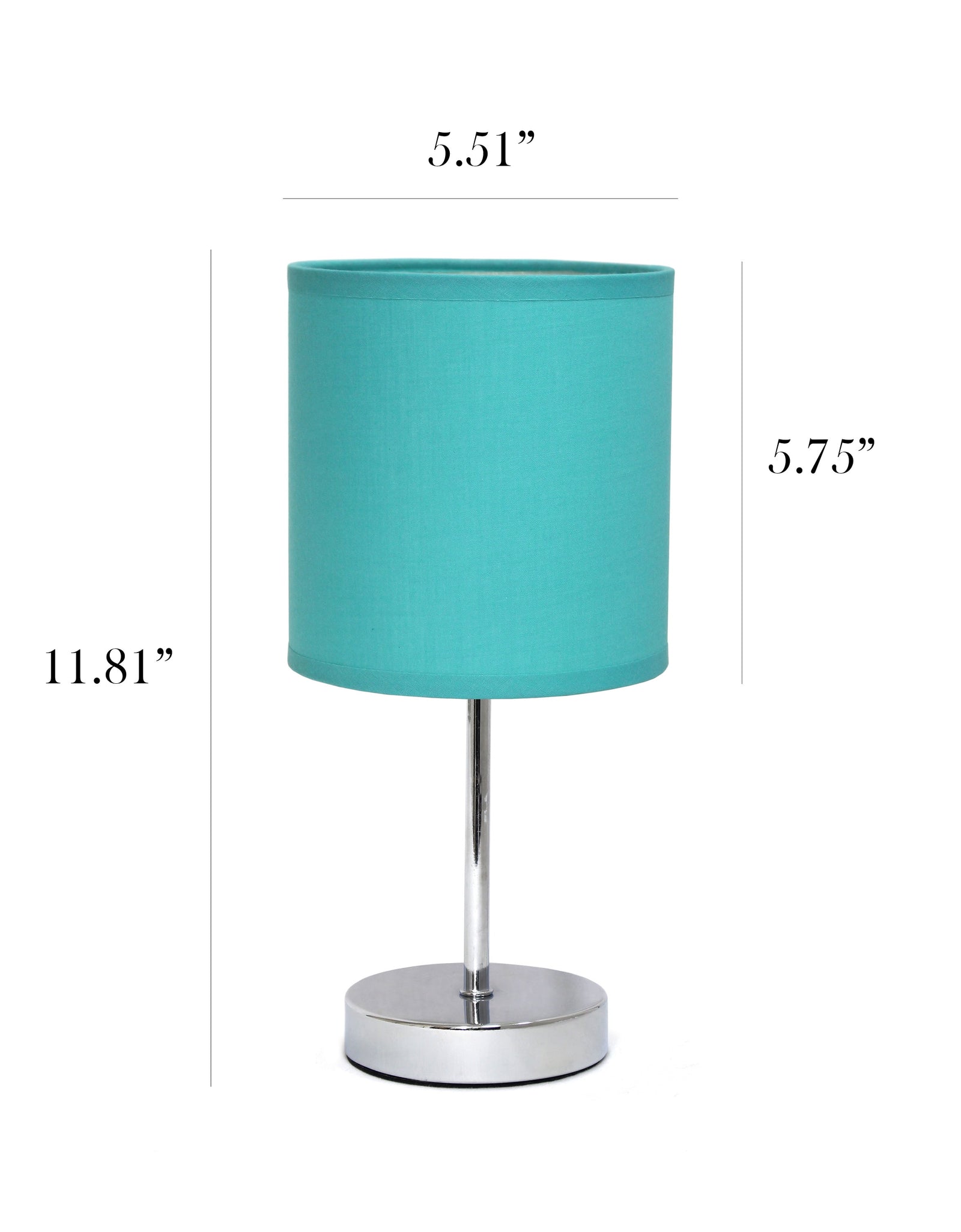 11.81" Basic Chrome Mini Table Lamp with Fabric Shade, Blue