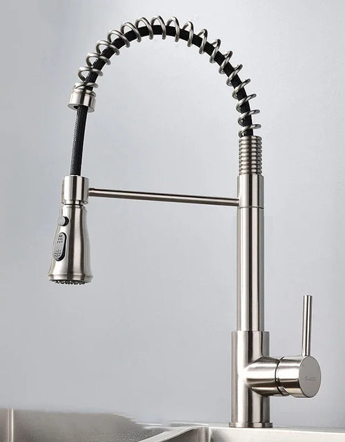 Load image into Gallery viewer, Brushed Kitchen Faucet  Smart Touch Kitchen Faucets Pull Out Kitchen Mixer Tap 304 Stainless Steel Sensor Kitchen Faucets
