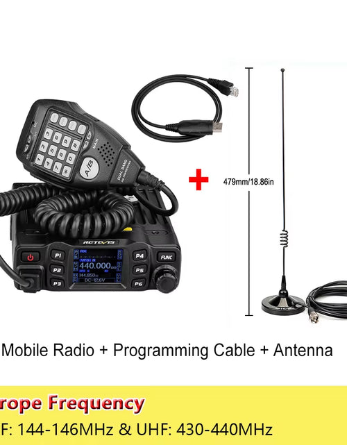 Load image into Gallery viewer, RT95 Mobile Ham Radio Two-Way Car Radio VHF UHF Dual Band Mobile Radio Station Transceiver Base Station for Camping

