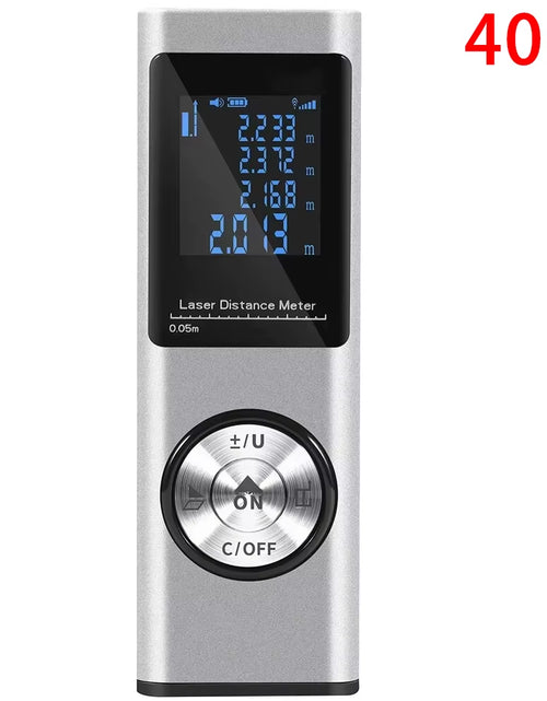 Load image into Gallery viewer, SmartMeasure 40M/60M Mini Laser Distance Meter – USB Rechargeable Handheld Rangefinder for Accurate Measurements
