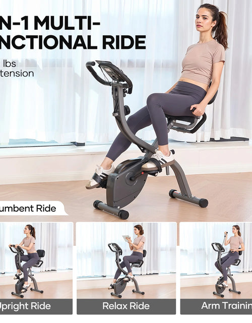 Load image into Gallery viewer, 3In1 Folding Exercise Bike Magnetic Upright Bike with Pulse Sensor Indoor Cycling Stationary Exercise Bike Perfect for Home Use
